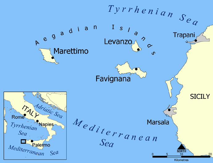 Mappa Isole Egadi